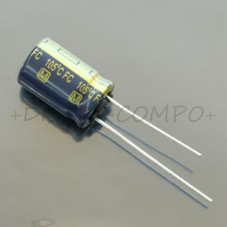 Condensateur 1200µF 16V 25x10mm 105° Low ESR FC Panasonic EEUFC1C122