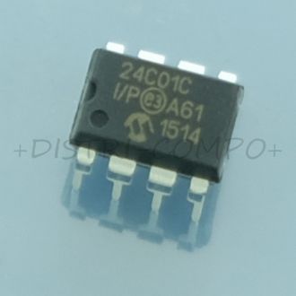 24C01C-I/P Eeprom Serial-I2C 1Kbit 128x8 PDIP-8 Microchip RoHS
