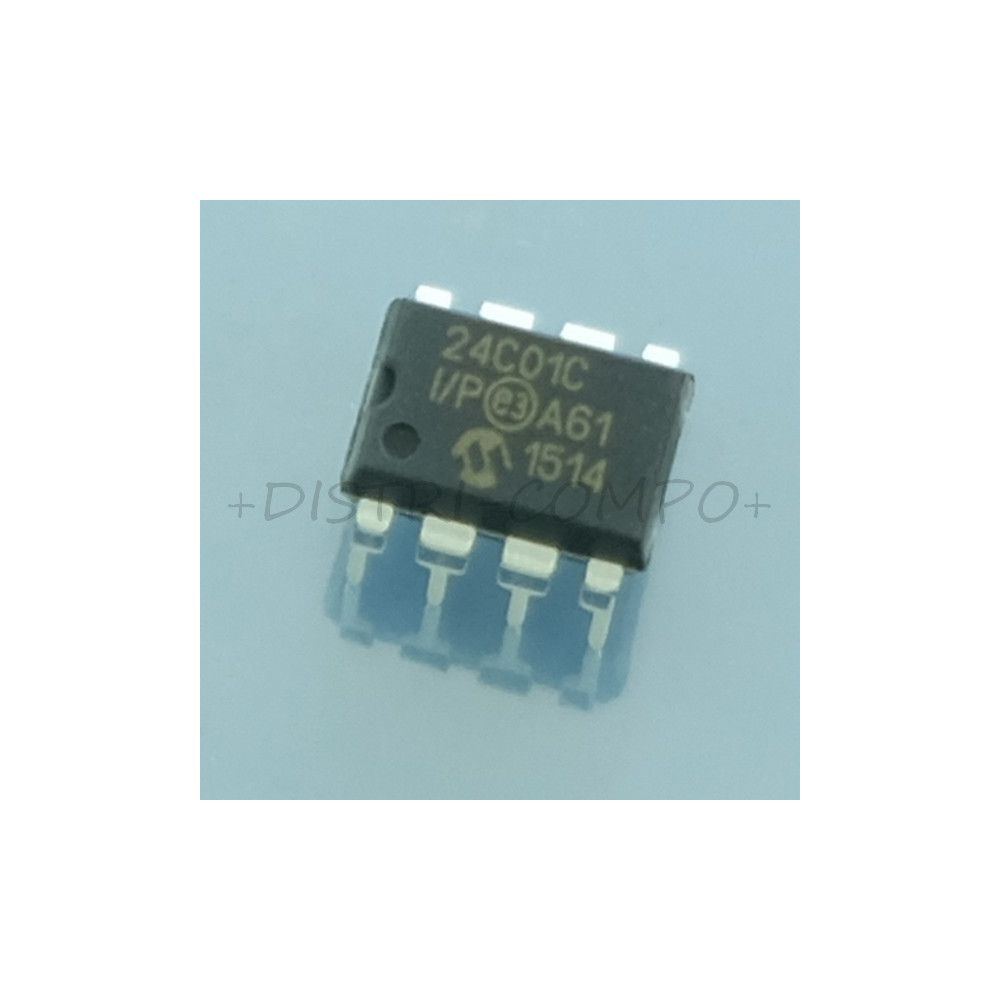 24C01C-I/P Eeprom Serial-I2C 1Kbit 128x8 PDIP-8 Microchip RoHS