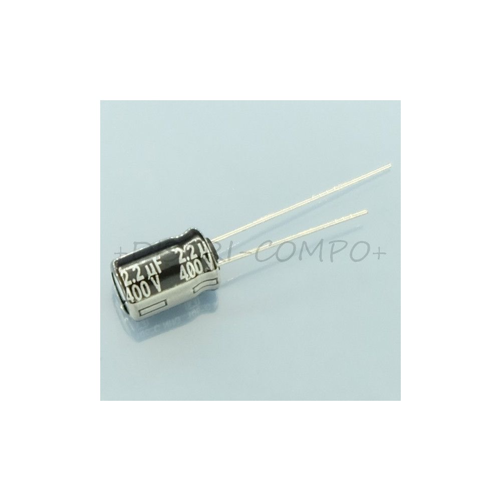 Condensateur 2.2µF 400V 8x11.5mm pas3.5 105° NHG-A Panasonic ECA2GHG2R2