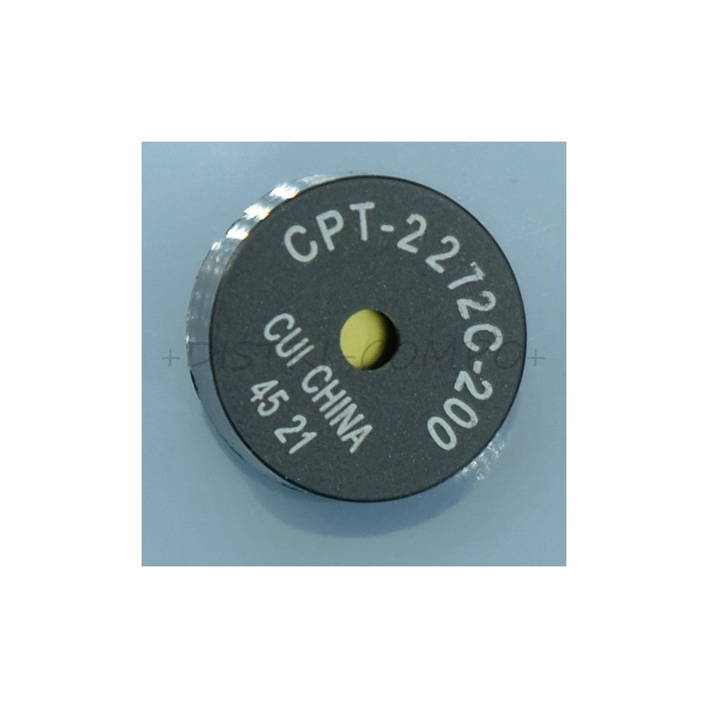 Piezo Buzzer Transducer 90dB 20V 10mA 4kHz CPT-2272C-200 CUI Devices RoHS