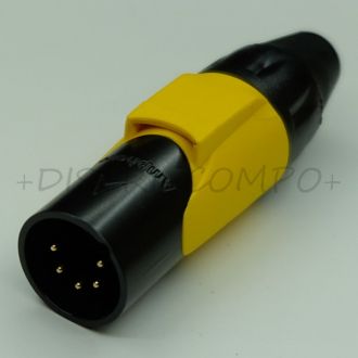 Connecteur XLR 5 broches jaune à souder AX5MB4M-AU Amphenol