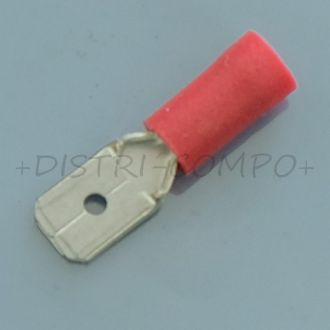 Cosse plate male 6.3x0.8mm a  sertir rouge RND