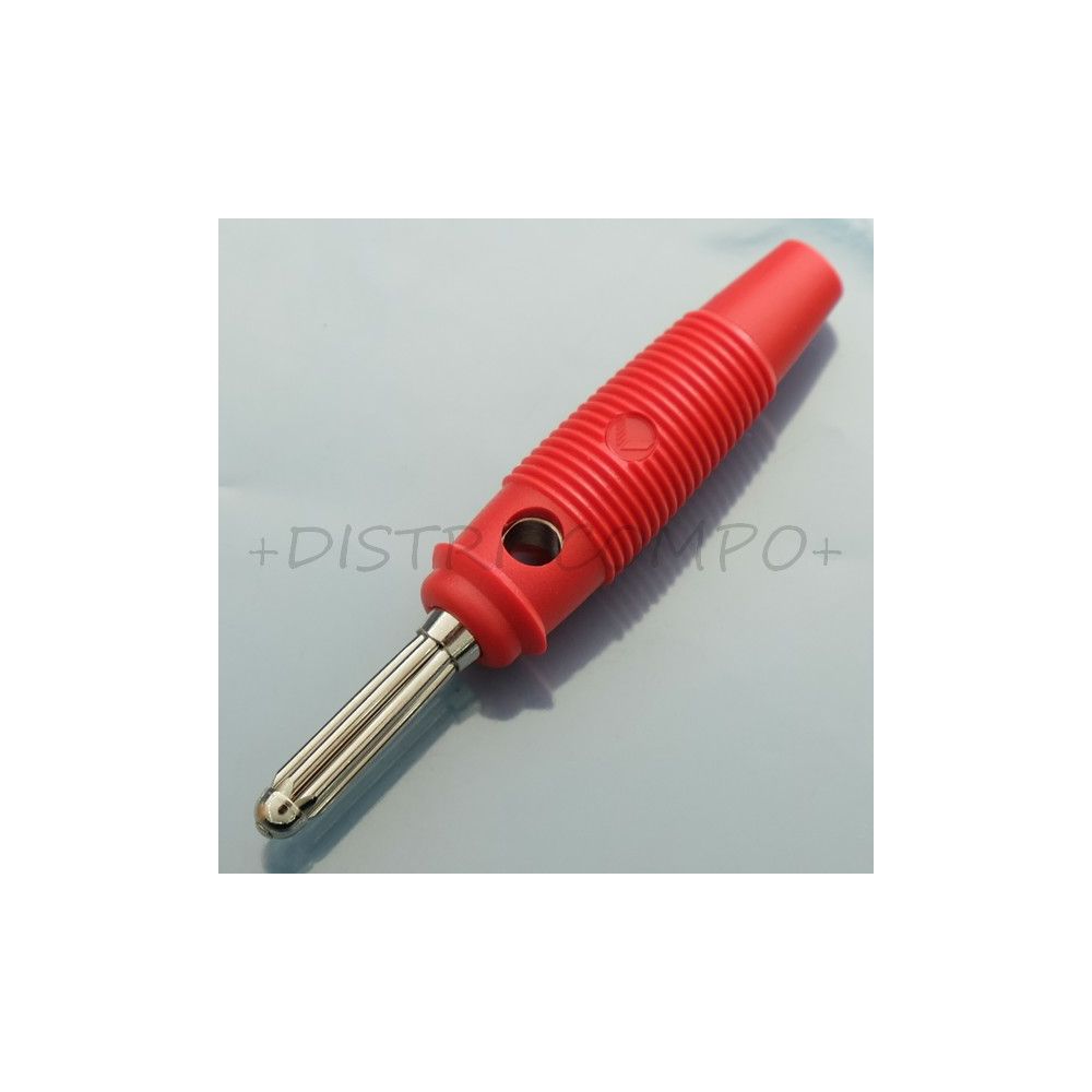 Fiche banane 4mm male 60V 15A Hirschmann BUELA20K rouge