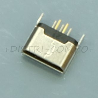 Connecteur micro USB-B femelle montage droit RND