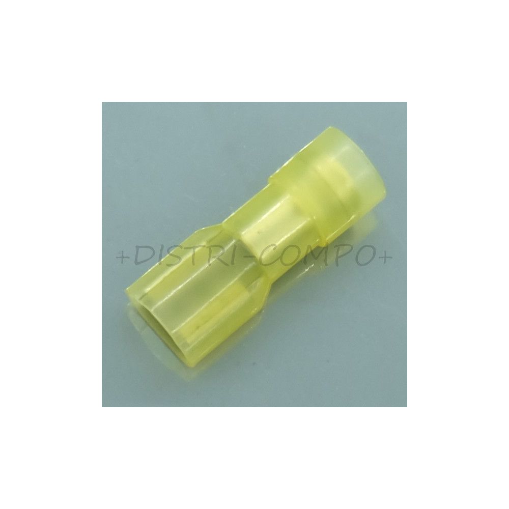 Cosse plate femelle isolee 6.3x0.8mm jaune RND Connect