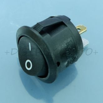 Interrupteur bascule rond 1x ON - OFF SPST 250V 10A noir