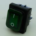 Interrupteur rectangulaire IP65 bipolaire 30.6x22mm ON OFF vert