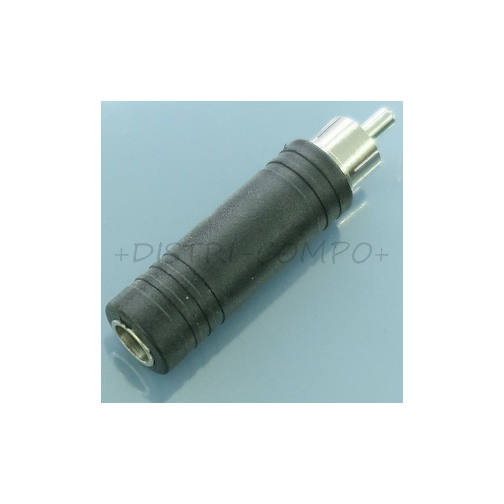 Adaptateur RCA mâle vers Jack 6.35mm mono femelle plastique