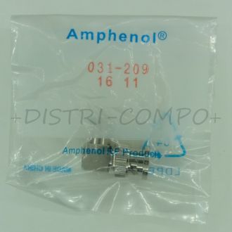 Adaptateur coudé BNC mâle vers BNC femelle 50ohm 031-209 Amphenol RF