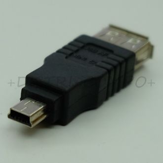 Adaptateur USB A femelle vers Mini-USB 5 pins mâle