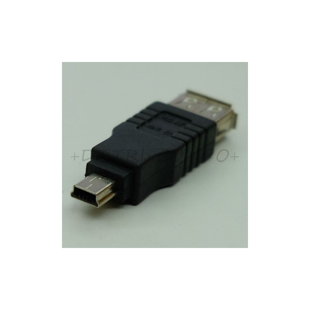 Adaptateur USB A femelle vers Mini-USB 5 pins mâle