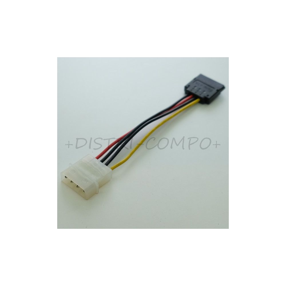 Adaptateur Molex 4 pins mâle vers SATA 15 pins 0m15