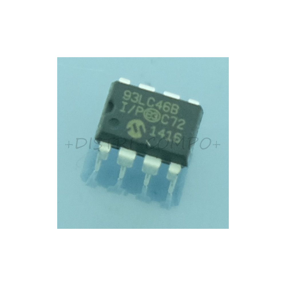 93LC46B-I/P EEPROM Microwire 1Kbit 64x16b 3MHz DIP-8 Microchip RoHS