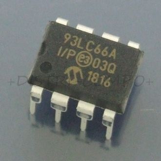 93LC66A-I/P EEPROM Microwire 4Kbit 512x8b 2MHz DIP-8 Microchip RoHS