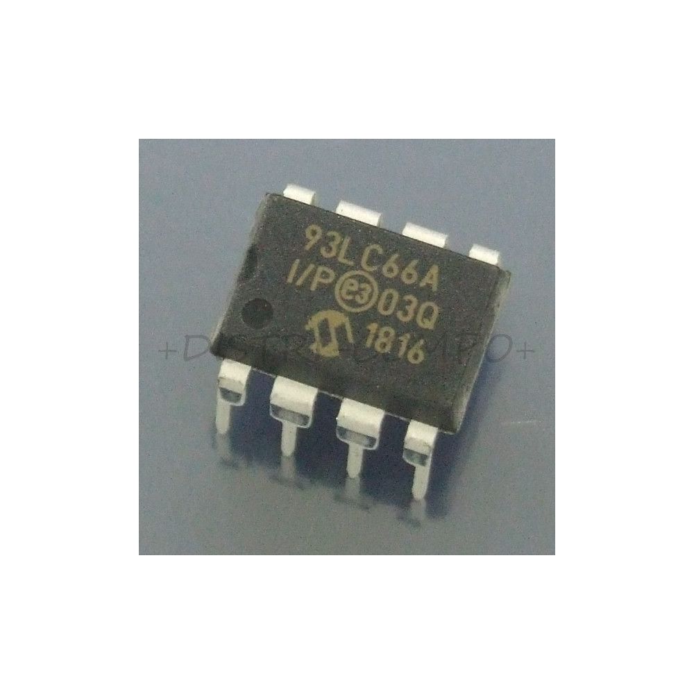 93LC66A-I/P EEPROM Microwire 4Kbit 512x8b 2MHz DIP-8 Microchip RoHS