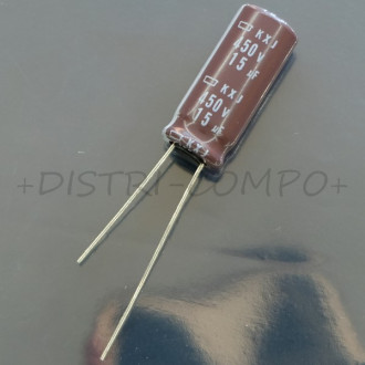 Condensateur 15µF 450V Aluminium Lytic 10x25mm 105° pas5 KXJ Chemi-con