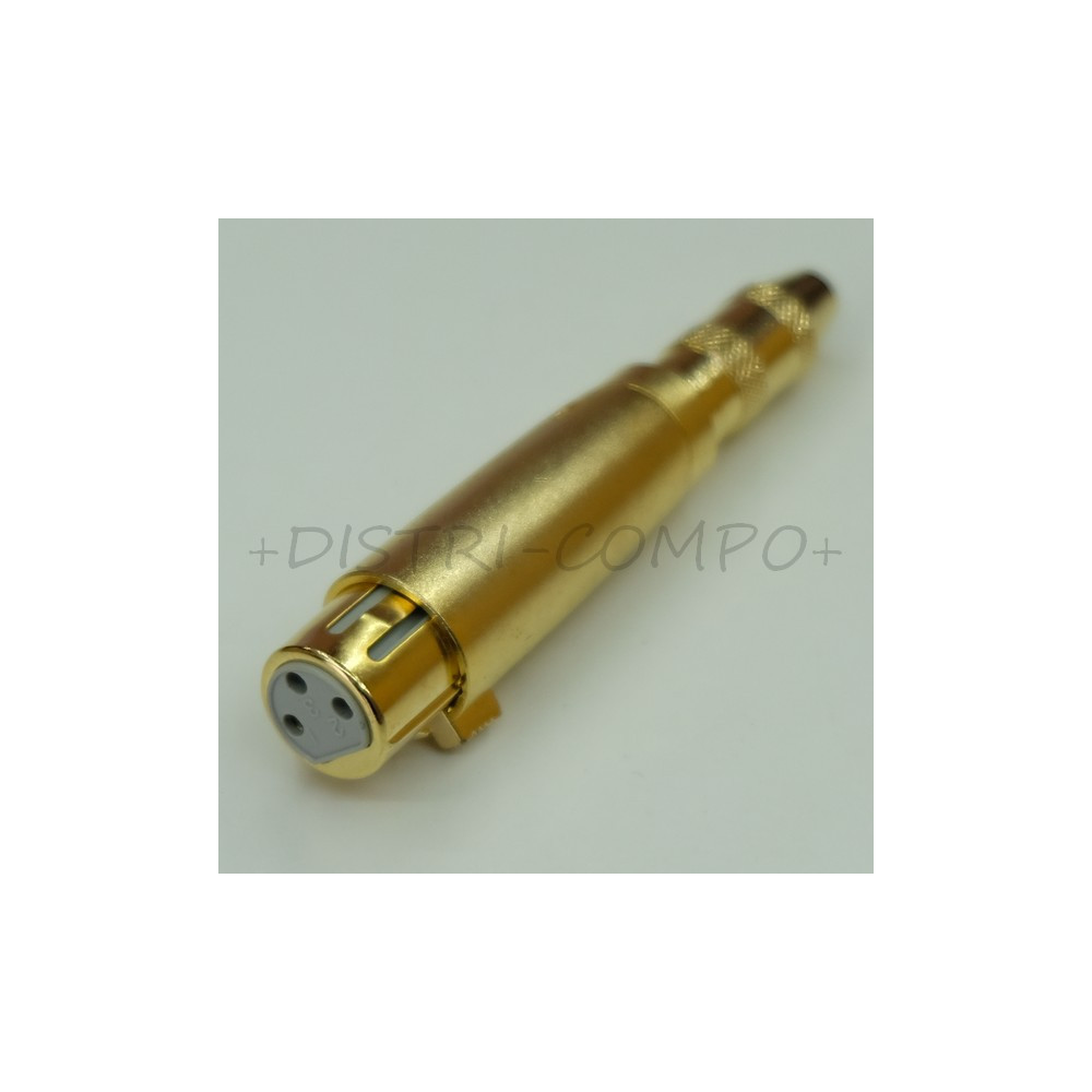 Adaptateur XLR 3 broches femelle vers Jack 6.35mm femelle mono doré