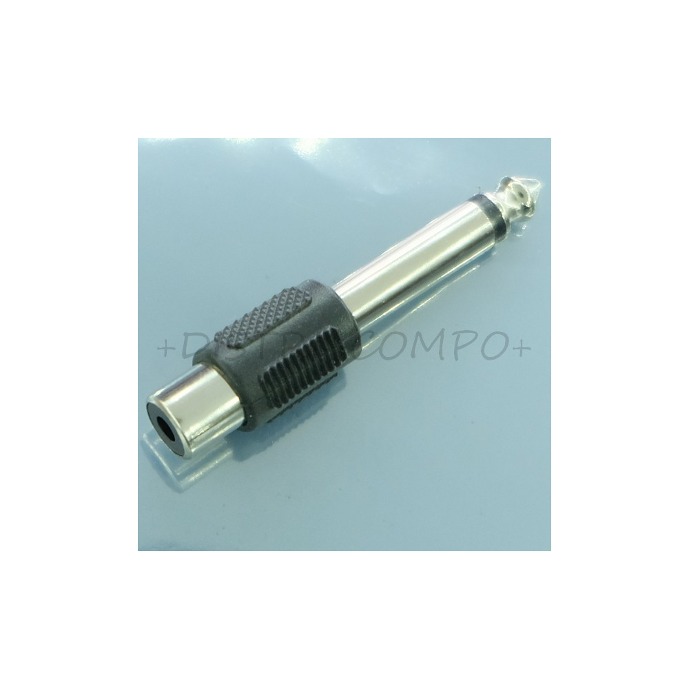 Adaptateur RCA femelle vers Jack 6.35mm mono mâle plastique