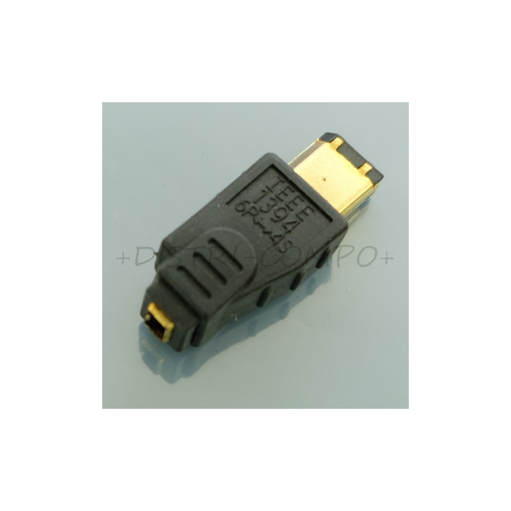 Adaptateur Firewire 6 points mâle vers Firewire 4 points femelle