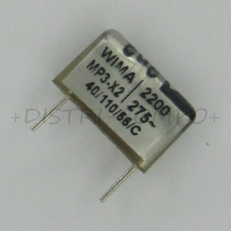 Condensateur MP3-X2 2.2nF 275V PMC10 Wima
