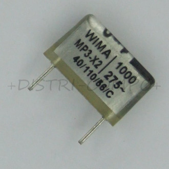 Condensateur MP3-X2 1nF 275V PMC10 Wima