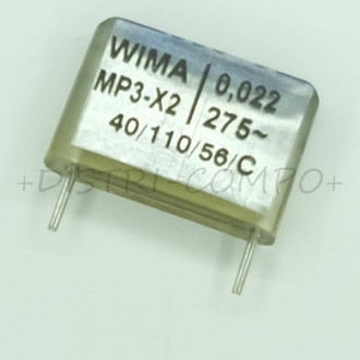 Condensateur MP3-X2 22nF 275V PMC15 Wima