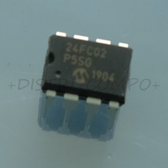 24FC02-I/P EEPROM Serial I2C 2Kbit 256x8 DIP-8 Microchip RoHS