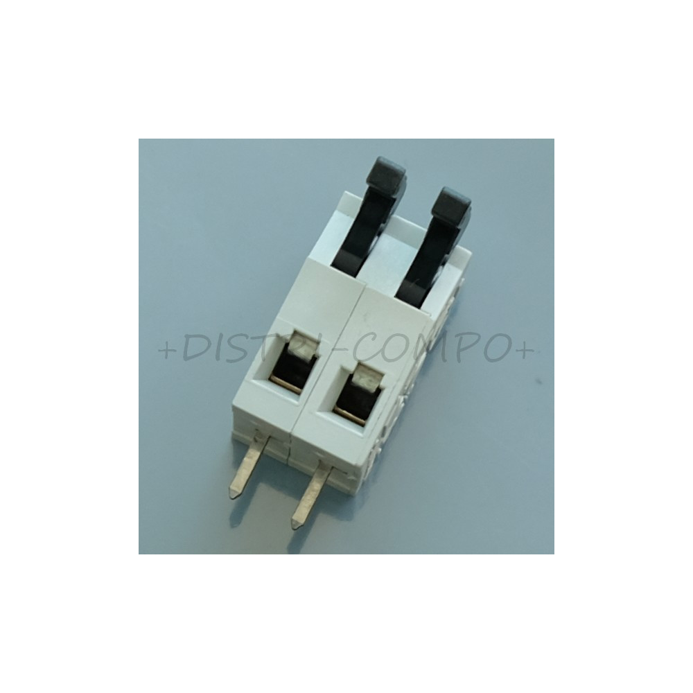 Bornier fil à carte 2 voies pas5 28AWG 1mm² verrou poussoir AST025 Metz Connect