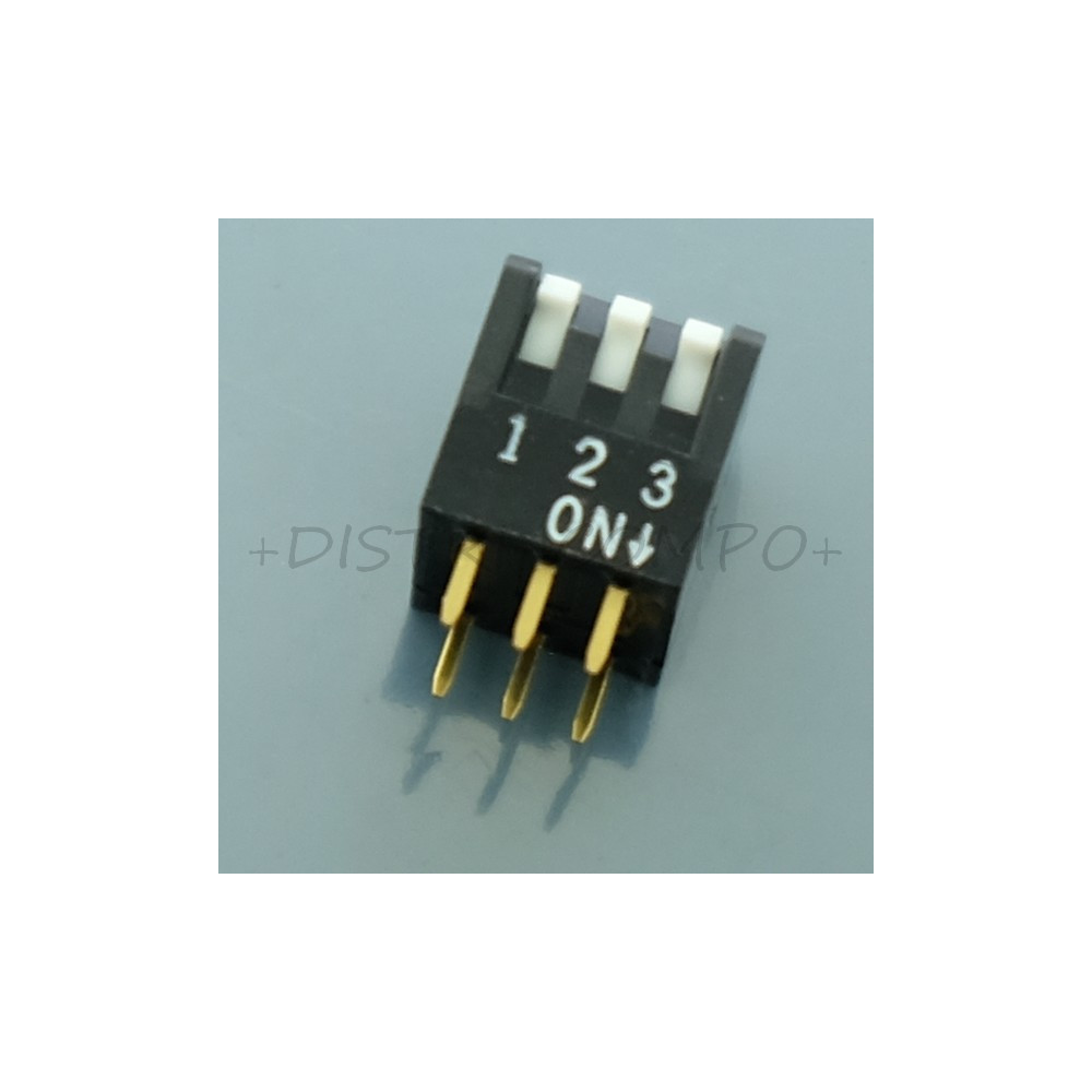 Dipswitch 3 positions piano SPST 25mA 24VDC 2.54mm A6FR-3101 Omron