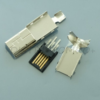 Fiche Mini-USB 2.0 mâle type B à souder 1734205-1 TE