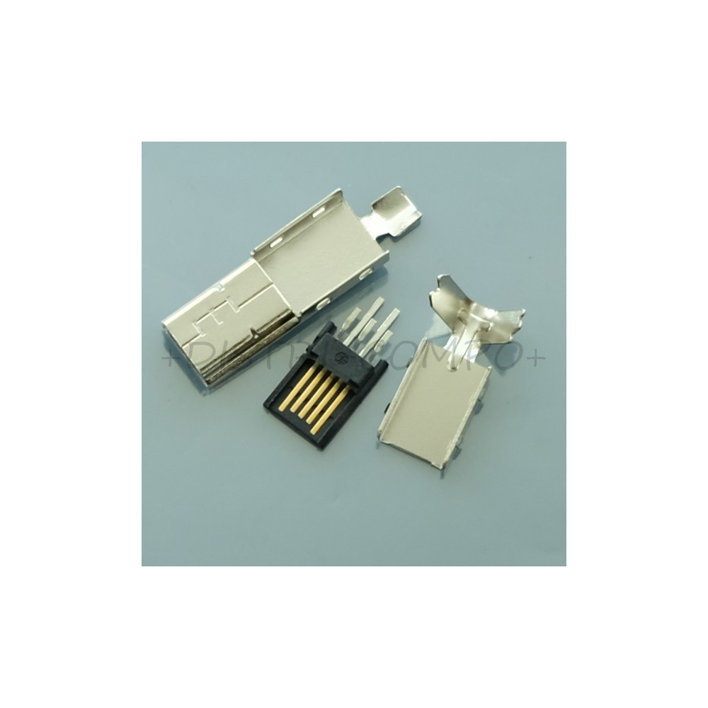 Fiche Mini-USB 2.0 mâle type B à souder 1734205-1 TE