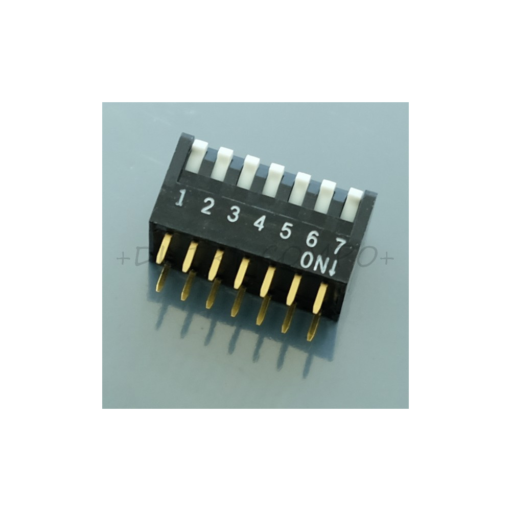 Dipswitch 7 positions piano SPST 25mA 24VDC 2.54mm A6FR-7101 Omron