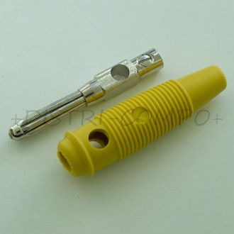 Fiche banane 4mm mâle 16A 60V jaune 930726103 Altech
