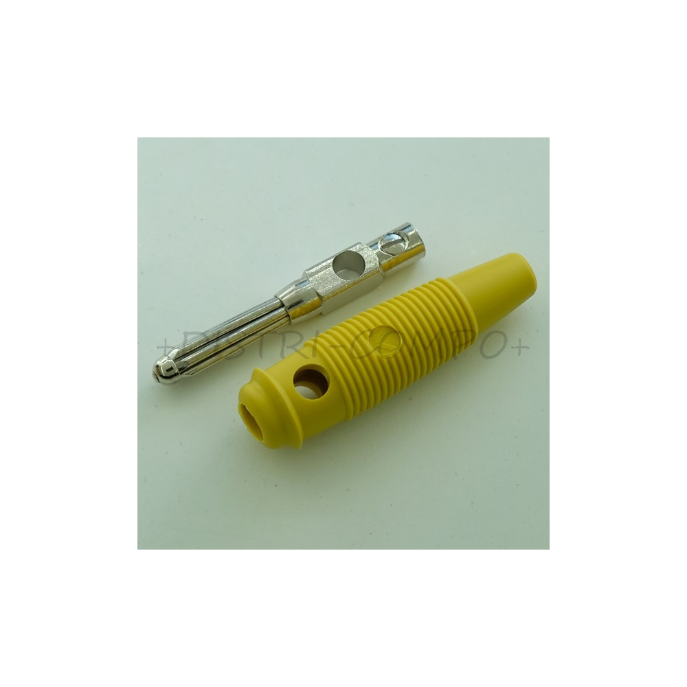 Fiche banane 4mm mâle 16A 60V jaune 930726103 Altech