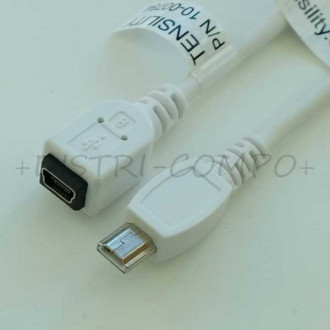Cordon USB mini B 5P femelle vers USB mini A mâle 28AWG 10cm 10-00784 Tensility