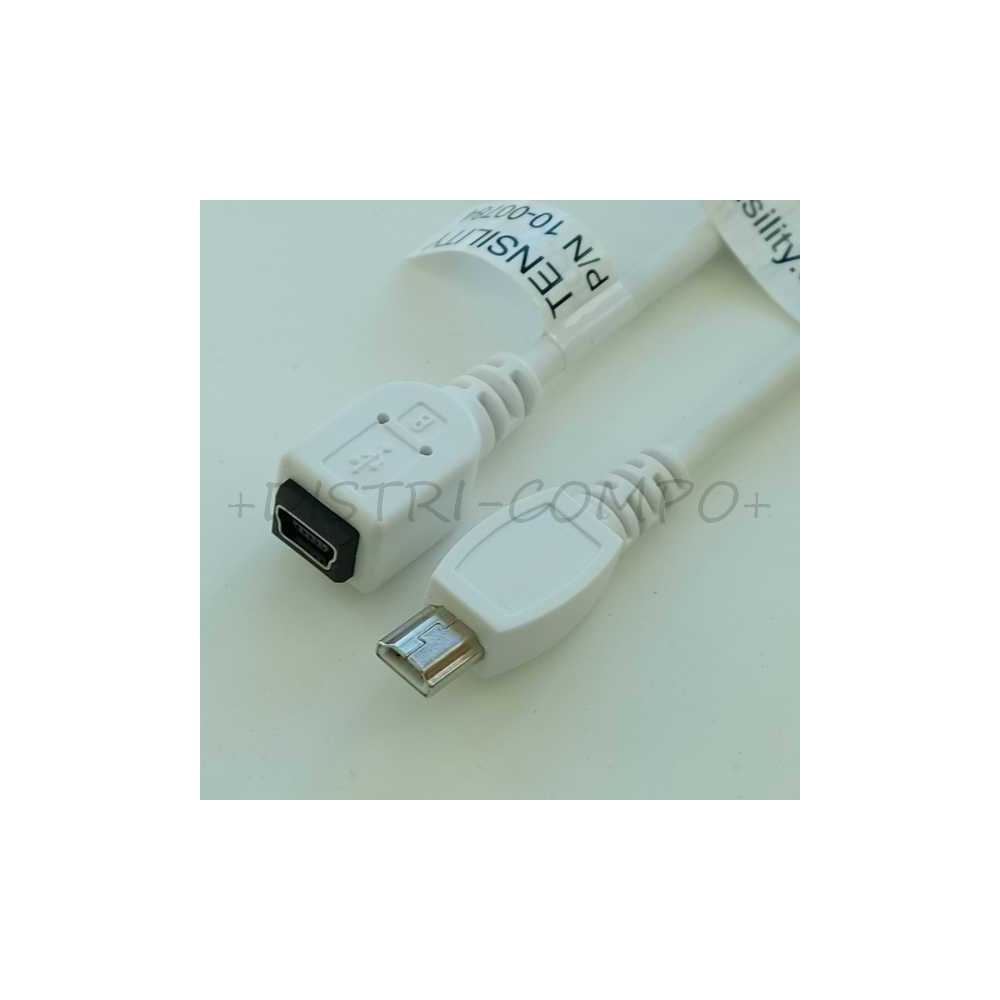 Cordon USB mini B 5P femelle vers USB mini A mâle 28AWG 10cm 10-00784 Tensility