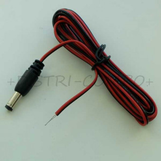 Câble Jack DC mâle 5.5x2.5x12mm vers 2 fils 24AWG 1m83 10-02321 Tensility