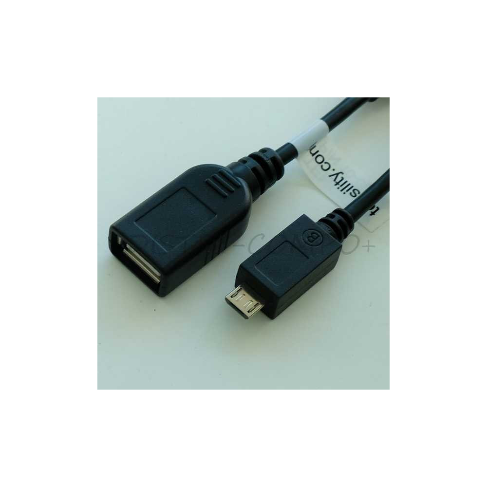 Cordon USB A femelle vers USB B micro mâle 28AWG 10cm 10-00650 Tensility