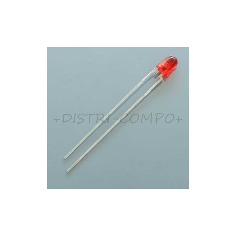 Led rouge 3mm 20mA 2V 635nm 15mcd TLHR4205 Vishay RoHS