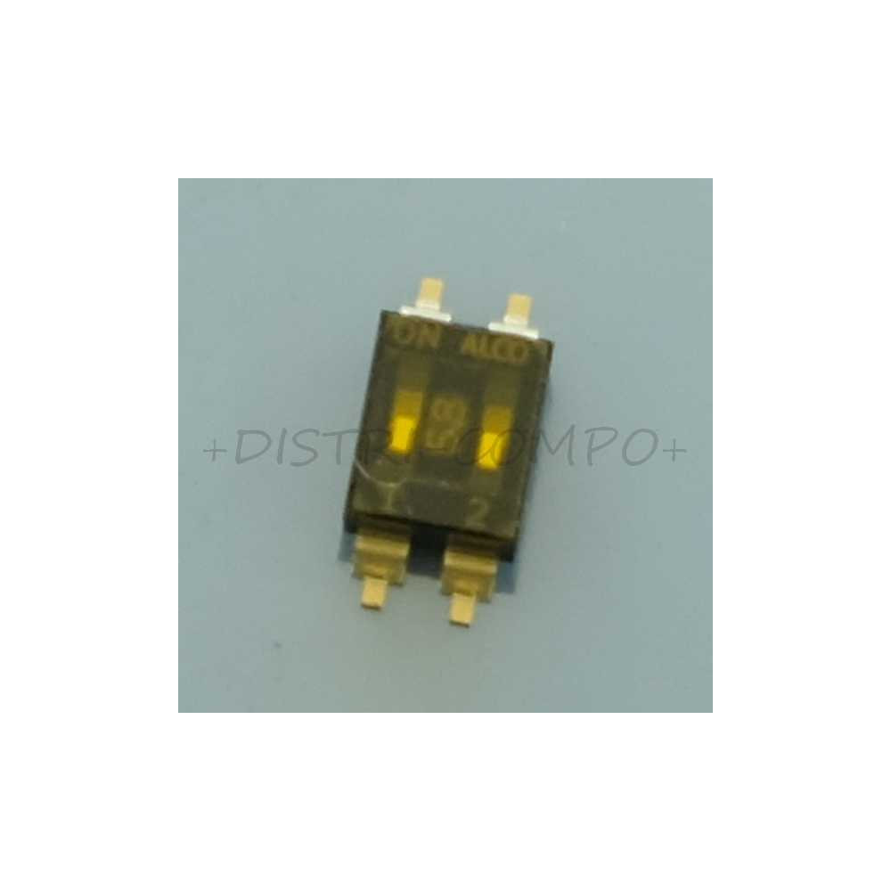 Commutateur 2 position DIP OFF ON SPST 25mA 24VDC SMD EDS02SGRSTU04Q TE