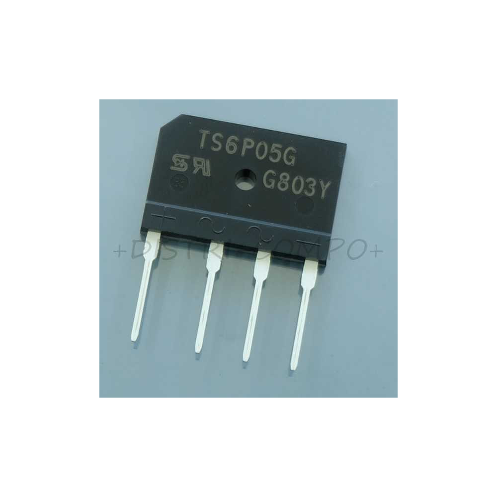 TS6P05G Diode Rectifier Bridge Single 600V 6A 4-pin Taiwan RoHS