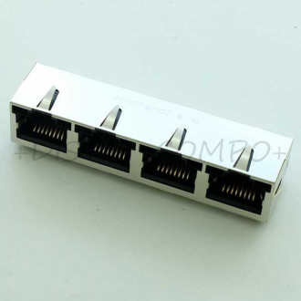 Connecteur RJ45 femelle coudé 8P8C Cat5 SMD RJSSE538104 Amphenol RoHS