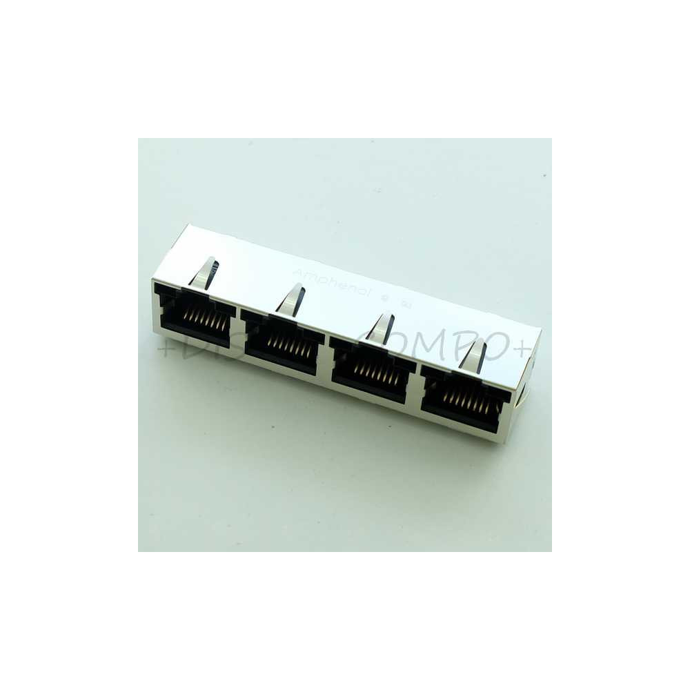 Connecteur RJ45 femelle coudé 8P8C Cat5 SMD RJSSE538104 Amphenol RoHS